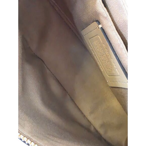 Coach Jess Baguette Pebble Leather Rainbow Strap Crossbody Bag White - Picture 8 of 16